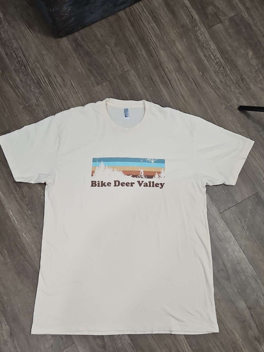 Vintage Bike Deer Valley , Mountain Bike, Tee, Size XL, Cream, Ivory , Utah